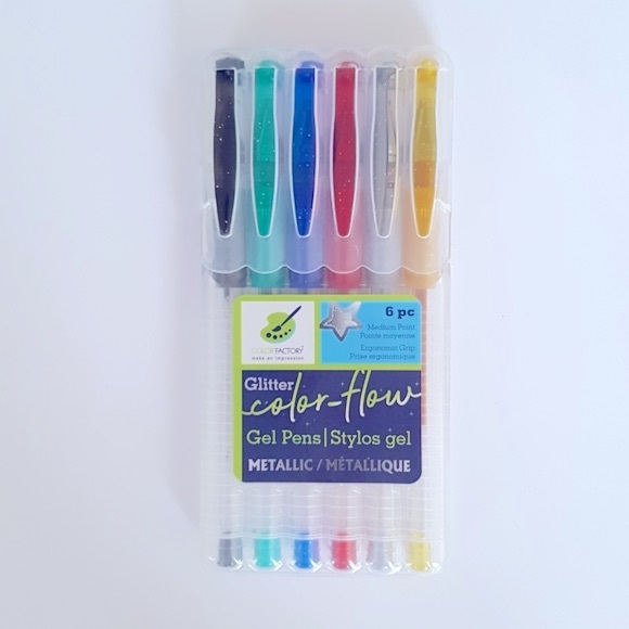 6 pieces Glitter Color-Flow Gel Pens Multi Colors Stylos gel - Picture 2 of 2